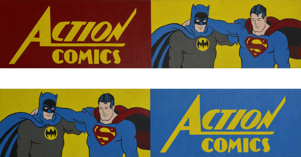 batman and superman action comics arms around each others shoulders